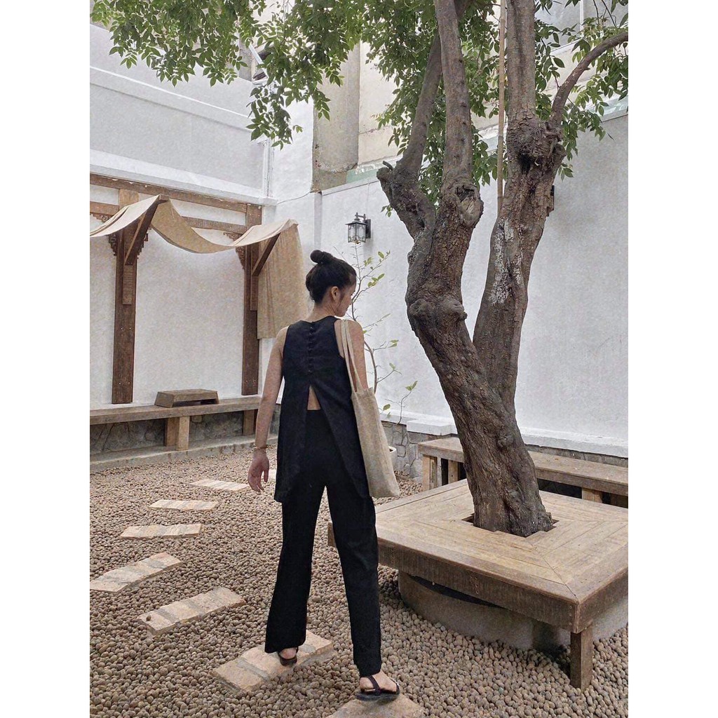 Áo kiểu xẻ lưng nút bọc nhiều màu chọn lựa - JIJI TOP | BigBuy360 - bigbuy360.vn