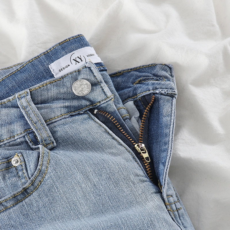 NUZIRO  Quần jeans dài  lưng cao thời trang dành cho nữ