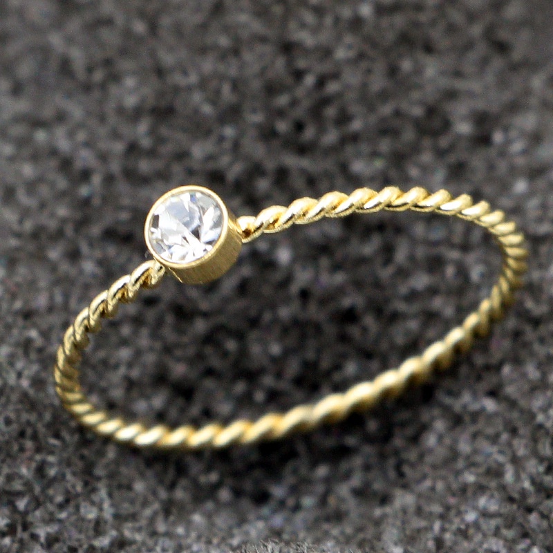 [FreeShip] Nhẫn nữ titan đá xoắn J1-306 - CAM KẾT KHÔNG BAY MÀU