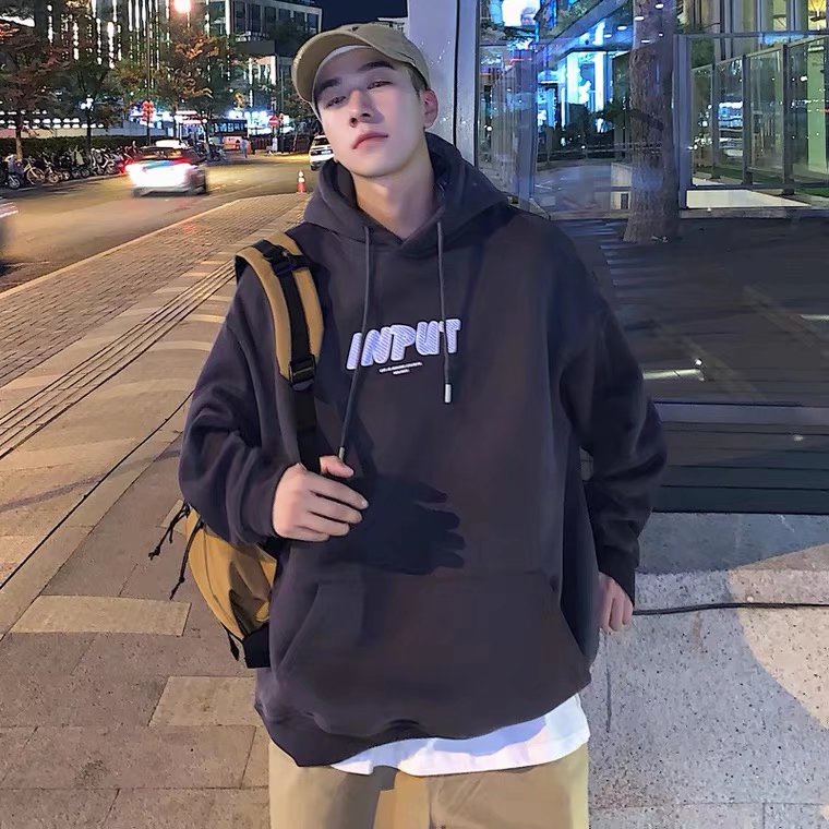 Áo hoodie Thể Thao Dáng Rộng Thoải Mái In Chữ Phong Cách Hong Kong Thời Trang Mùa Đông Cho Nam Cỡ Lớn M-5XL
