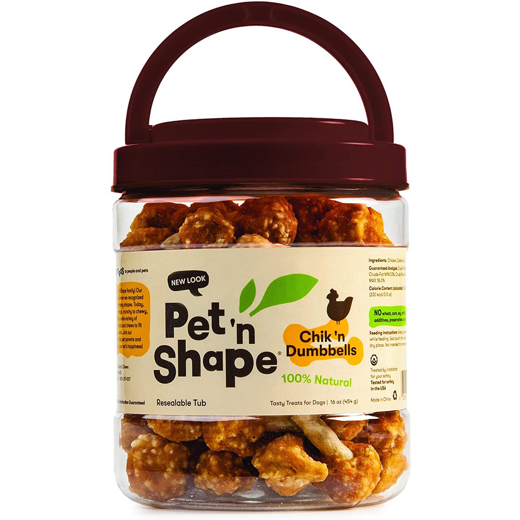 [USA] BÁNH THƯỞNG PET'N SHAPE DẠNG HỦ DÀNH CHO CHÓ 450GR