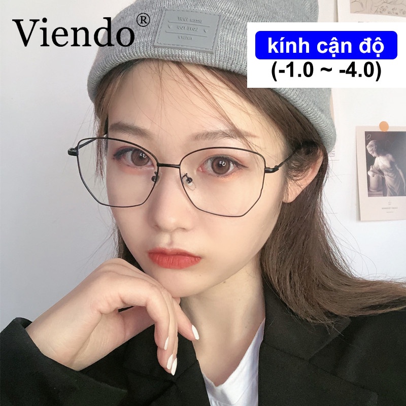 Kính cận Viendo kim loại phong cách retro Hàn Quốc cho nam nữ có độ -0.5~ -6.00 độ