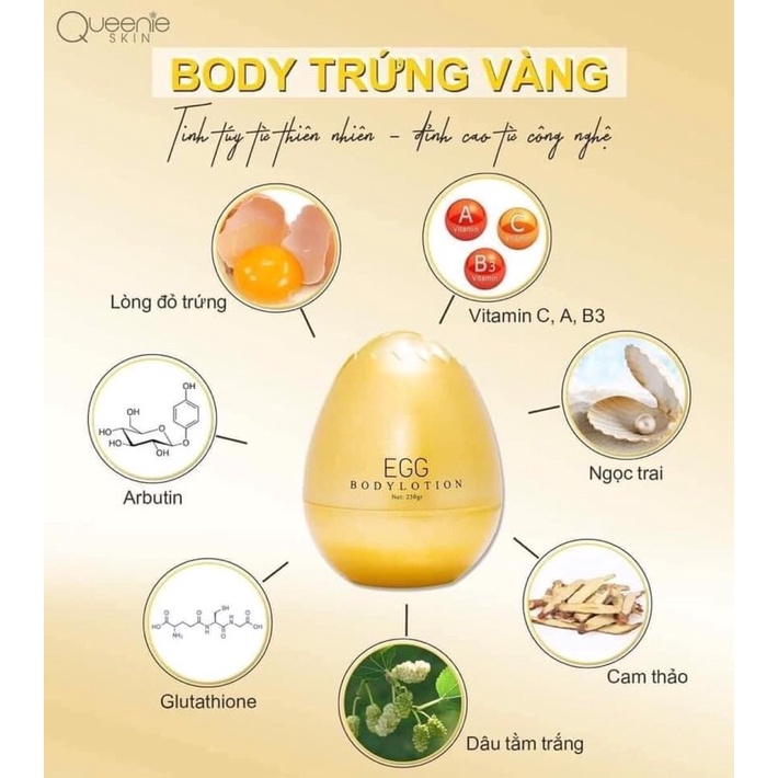 BODY TRỨNG VÀNG (tặng huyết thanh kích trắng ) queenie skin | BigBuy360 - bigbuy360.vn