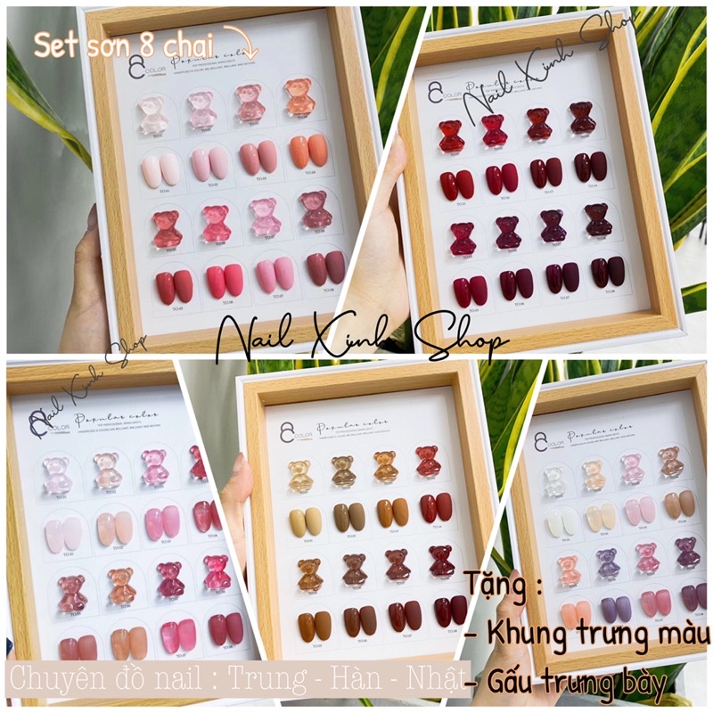 Set sơn gel UV 8 chai ( TẶNG KÈM BẢNG MÀU)