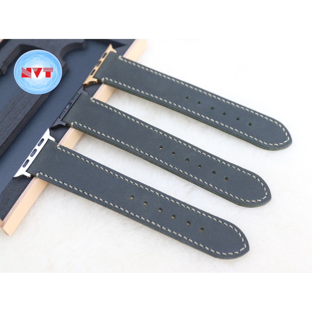 Dây đeo thay thế Apple Watch 1,2,3,4,5,6, SE da bò sáp handmade