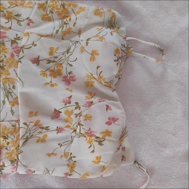Váy đầm maxi hoa 2 dây xẻ tà hở lưng Rose Blackpink đi biển đi tiệc du lịch