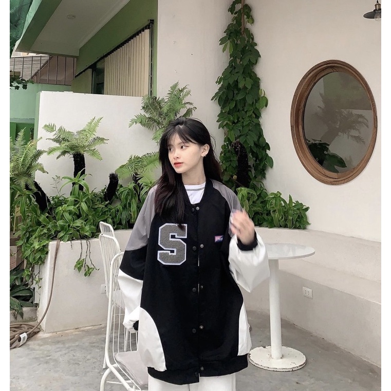 Áo khoác gió bomber chữ S unisex freesize