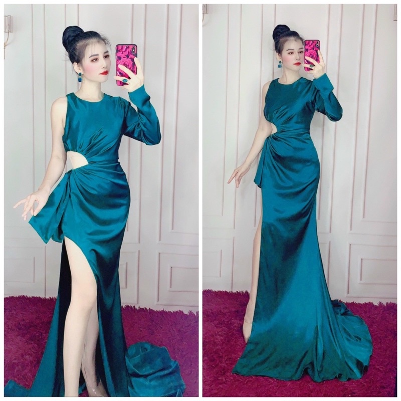 MS1261Y  ĐẦM BODY ĐUÔI CÁ KHOÉT EO XẾP LY full size S/M/L/XL