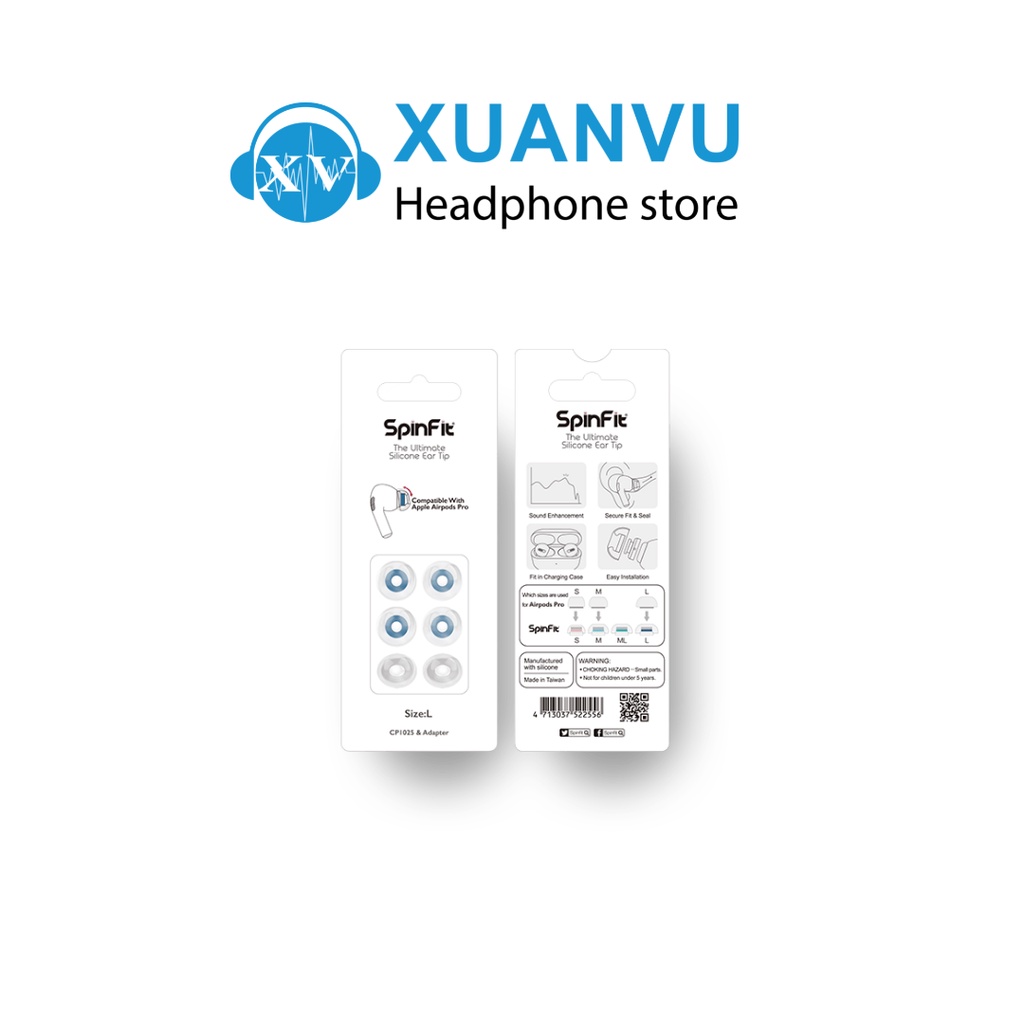 Eartip SpinFit CP1025 & CPA1 | Eartips xoay 360 độ, thiết kế dành riêng cho Airpod Pro