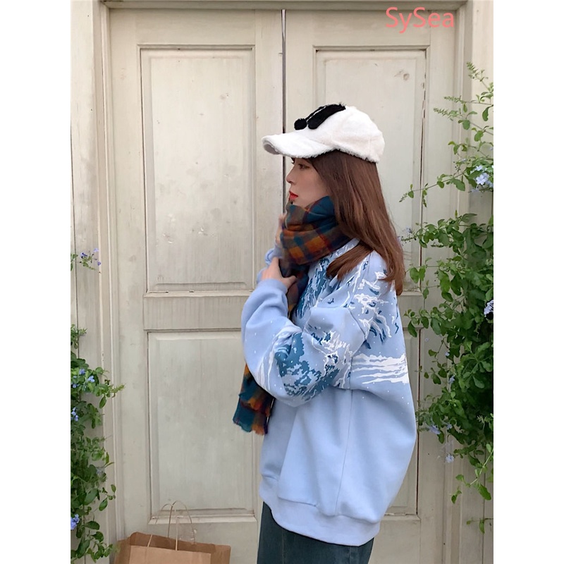 Áo Sweater Dáng Rộng In Hình Thỏ Xinh Xắn Phong Cách Hàn Quốc Cho Nữ