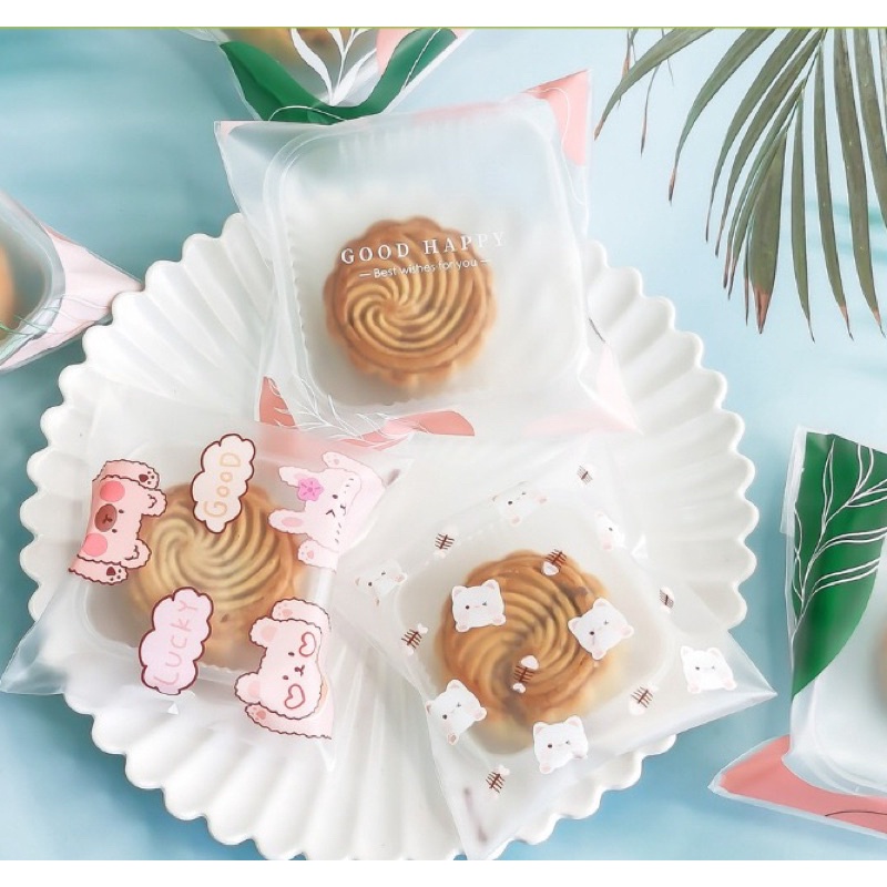 set 50 túi kiếng dán 3 size bánh 50 g, 63 - 80 g, 100 g