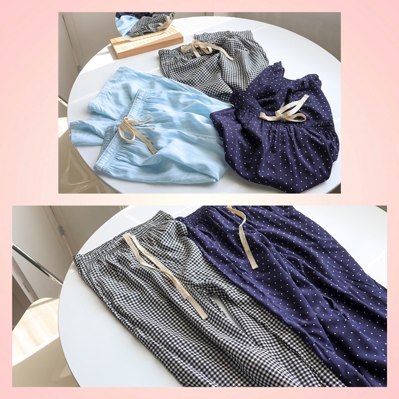 [Xuất Xịn] Quần Ngủ/ Quần Lửng Mặc Nhà Pajamas  Xuất Nhật Kate Lụa Siêu Nhẹ Mát Thoải Mái M L XL