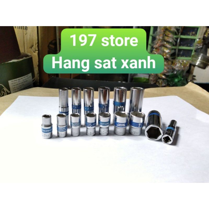 Đầu Tuýp Khẩu Thân Dài chân 1/4 Thân Ngắn chân 1/4 các số 6 7 8 9 10 12 13 14