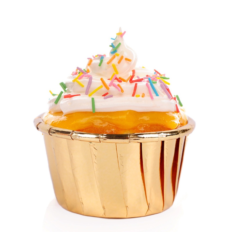 Set 50 Cốc Giấy Nhôm Làm Bánh Cupcake / Muffin Nhiều Màu Trang Trí Tiệc Cưới / Sinh Nhật
