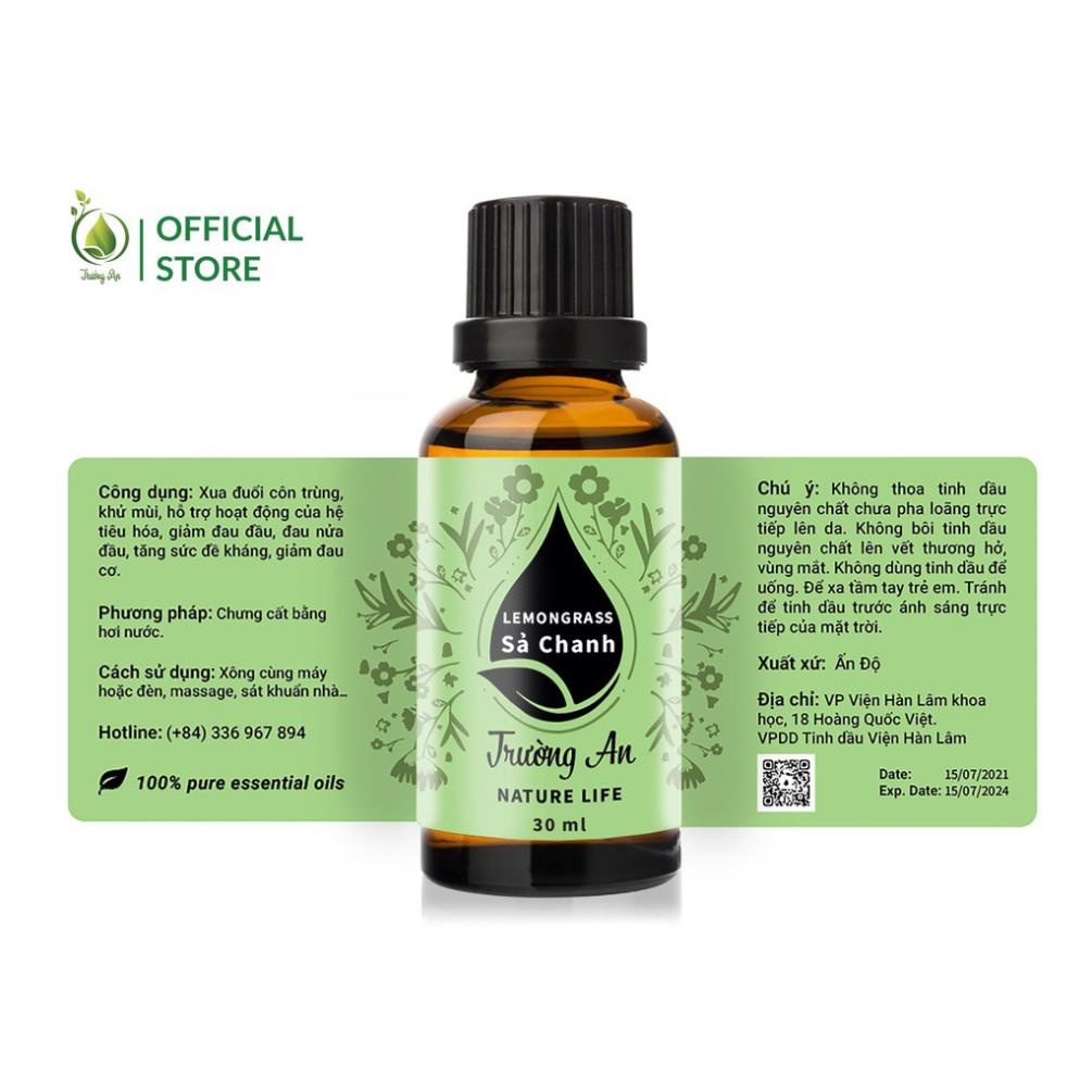 Tinh dầu Sả chanh Lemongrass, thiên nhiên nguyên chất, giúp thơm phòng, đuổi muỗi, thư giãn