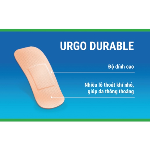 Băng cá nhân độ dính cao Urgo Durable 102 miếng