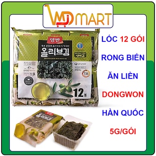 Lốc 12 gói rong biển ăn liền vị dầu oliu truyền thống Dongwon hàn quốc 5g/gói