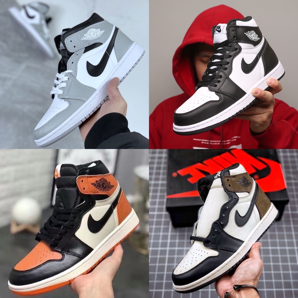 Giày thể thao Jordan 1 cổ cao các màu JD1 đen xanh xám cam Hot trend sneaker nam nữ