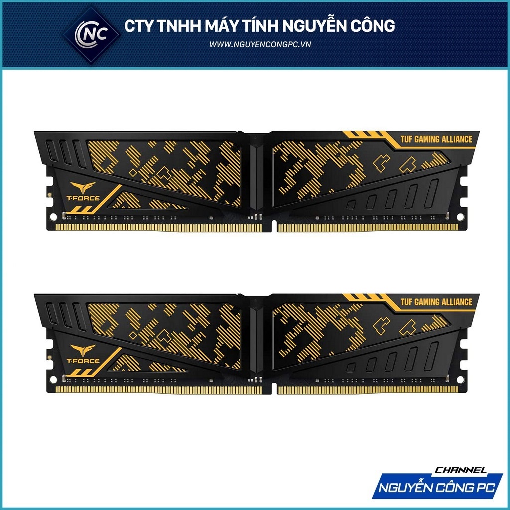 RAM TEAMGROUP T-Force Vulcan TUF Gaming Alliance Yellow 16GB (8GBx2) Bus 3600 CL19 DDR4