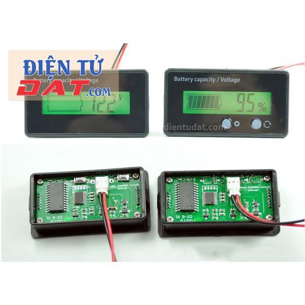 Đồng Hồ Báo Phần Trăm Pin LCD - 2 Nút