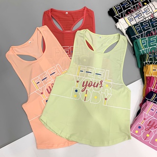 Áo Tập Gym Yoga Nữ, Áo Tanktop Thể Thao Chất Thun Lưới Feel Your Body