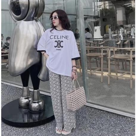 [ 𝐅𝐑𝐄𝐄 𝐒𝐇𝐈𝐏 ]  SÉT BỘ C QUẦN HỌA TIẾT CHỮ ỐNG RỘNG SIÊU CÁ TÍNH