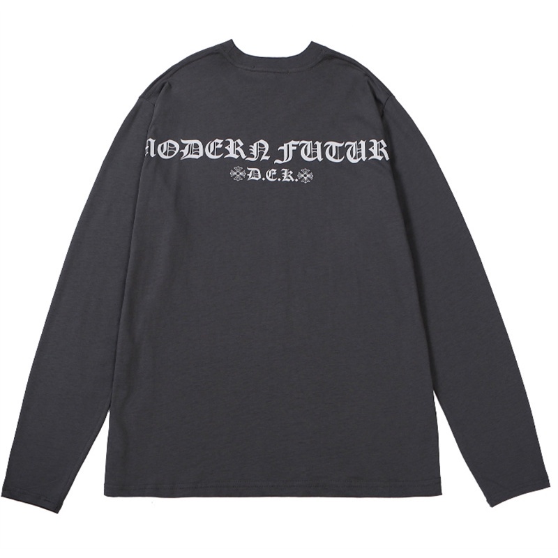 Áo Thun Cotton Tay Dài In Hình Chrome Hearts Cổ Điển Thời Trang Cho Nam Nữ