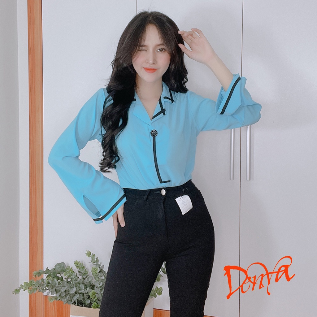 Áo sơ mi nữ kiểu form rộng tay dài chất liệu lụa Hàn mềm mịn siêu đẹp ASM03