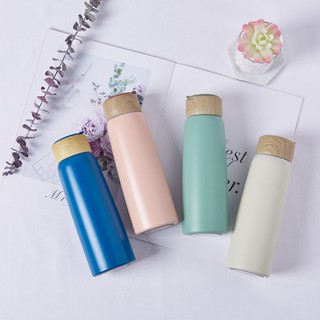 Bình giữ nhiệt 🎁 freeship 🎁 bình nước giữ nhiệt nắp gỗ phong cách hàn quốc 460ml