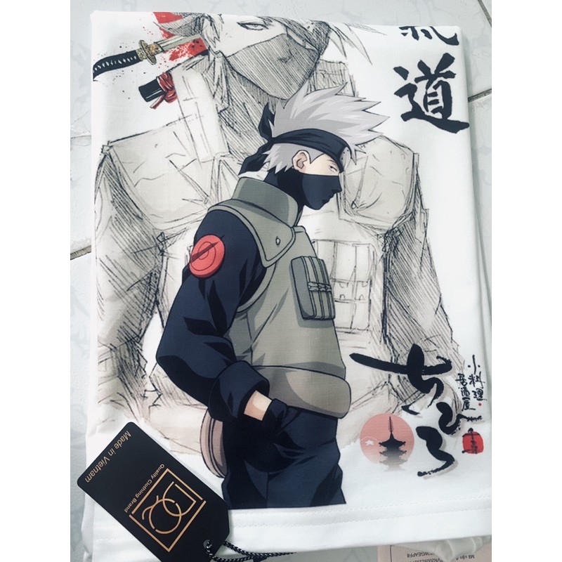 BST Áo Kakashi Thư Pháp Cực Đẹp | Áo Thun Naruto Kakashi Đẹp NT04 | Áo Chất Store