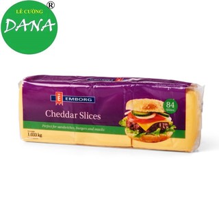 Phô mai lát CHEDDAR SLICES 1.033 kg ( 84 miếng)