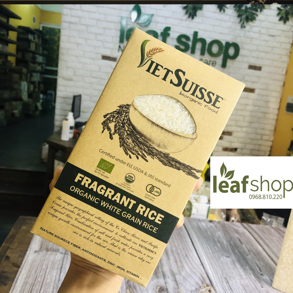 (Thanh lý) Gạo trắng hữu cơ VietSuisse 1kg xì hơi
