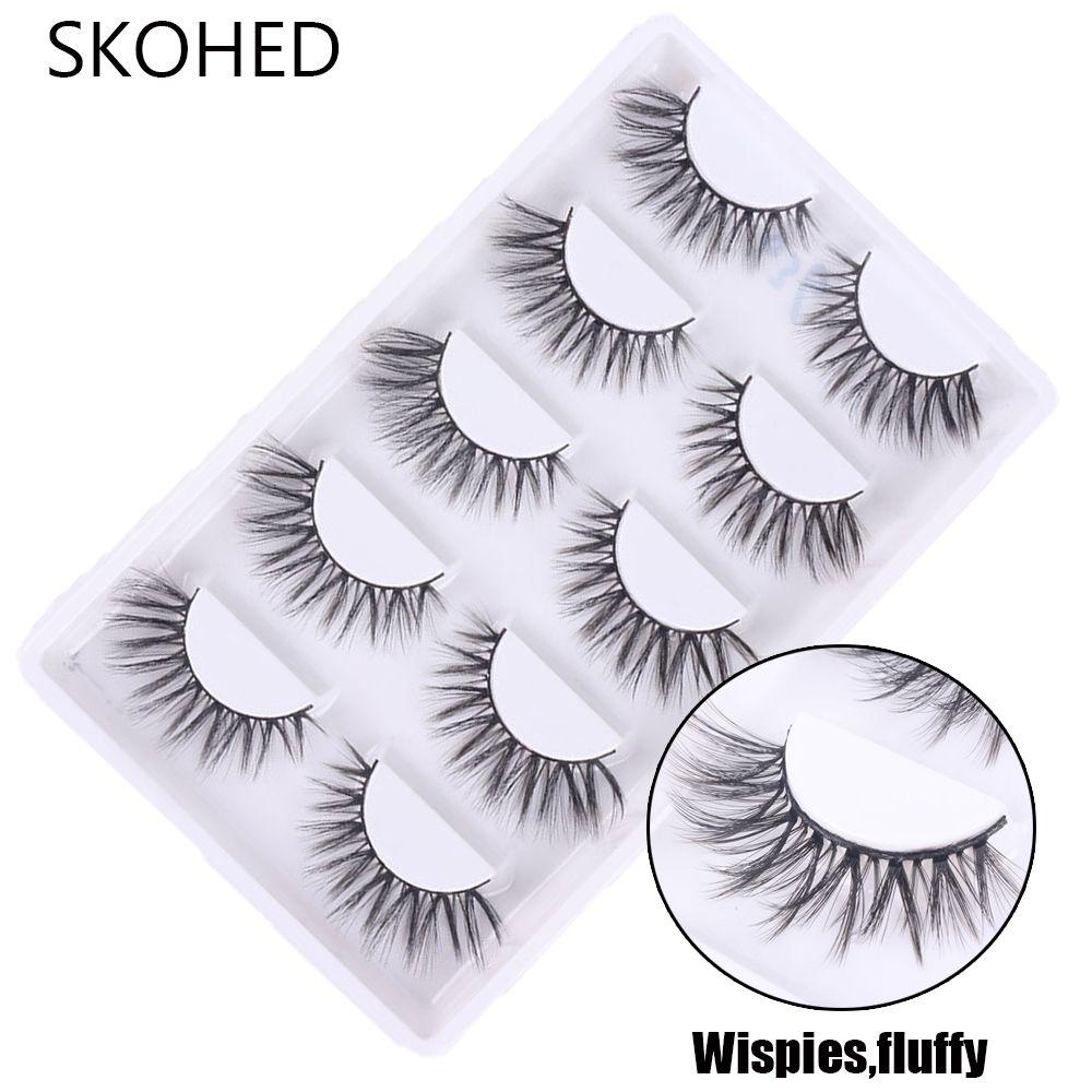 Bộ 5 Cặp Lông Mi Giả Bằng Lông Chồn 3D Handmade Tự Nhiên
