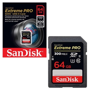 Thẻ nhớ Máy Ảnh SDXC Sandisk Extreme Pro UHSII U3 2000x 128GB 300MB/s (Đen)