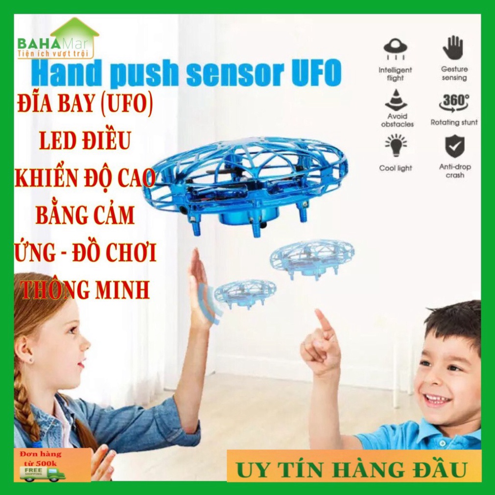 ĐĨA BAY (UFO) LED chỉ đạo chiều cao BẰNG cảm biến - đồ giải trí thông thái "BAHAMAR" cấu tạo mềm mại, chống va đập cảm ứ