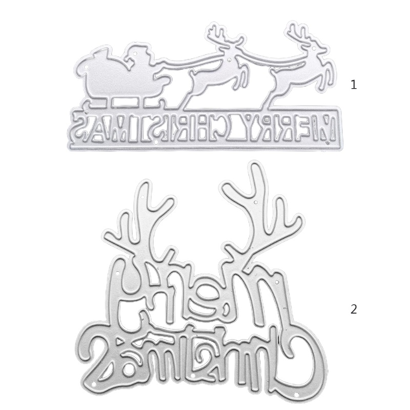 Khuôn Cắt Giấy Làm Từ Kim Loại Hình Chữ Merry Christmas Trang Trí Scrapbook
