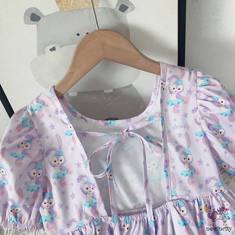 Đầm Hở Lưng In Họa Tiết Hoạt Hình Phong Cách Hàn Quốc Xinh Xắn Dành Cho Bé Gái