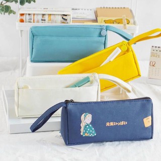 Túi đựng bút bằng vải canvas in họa tiết dễ thương T2