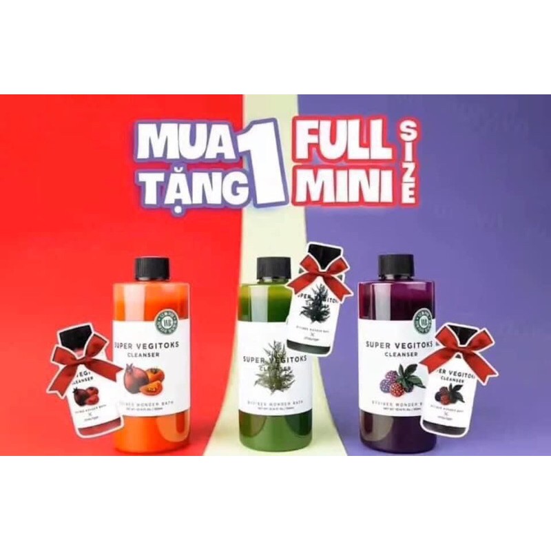 Sữa rửa mặt rau củ Super Vegitok 300ml kèm mini 30ml