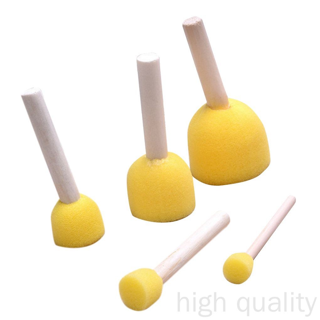 Set 5 cọ bọt biển đầu tròn hỗ trợ vẽ tranh thủ công tiện lợi
