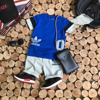 Bộ trai in Adidas tay phối PT