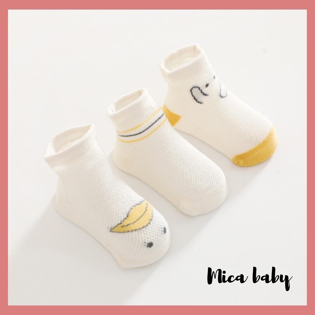 Set 3 đôi tất lưới cao cổ in hình dễ thương cho bé T29 Mica Baby
