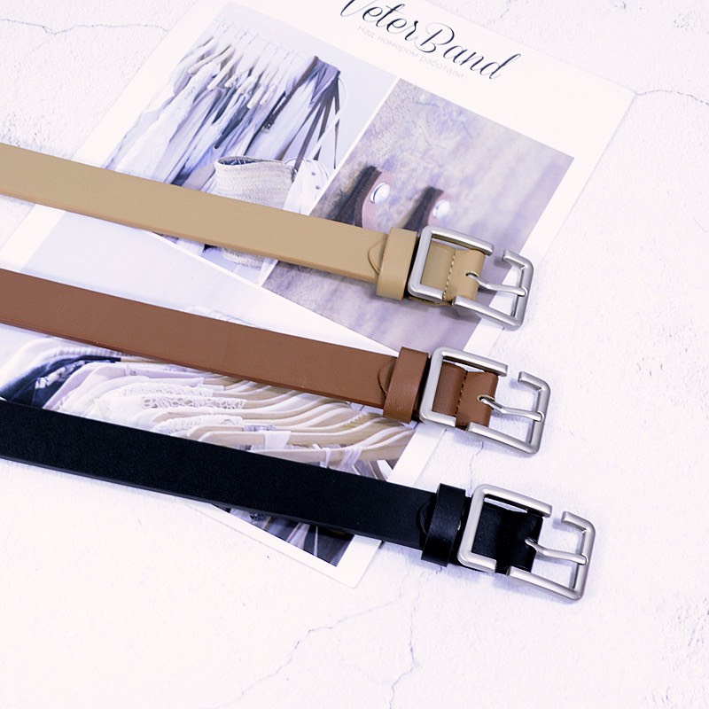 Thắt lưng nam nữ UNISEX chất da cực đẹp bản mặt CHỮ NHẬT khuyết nét