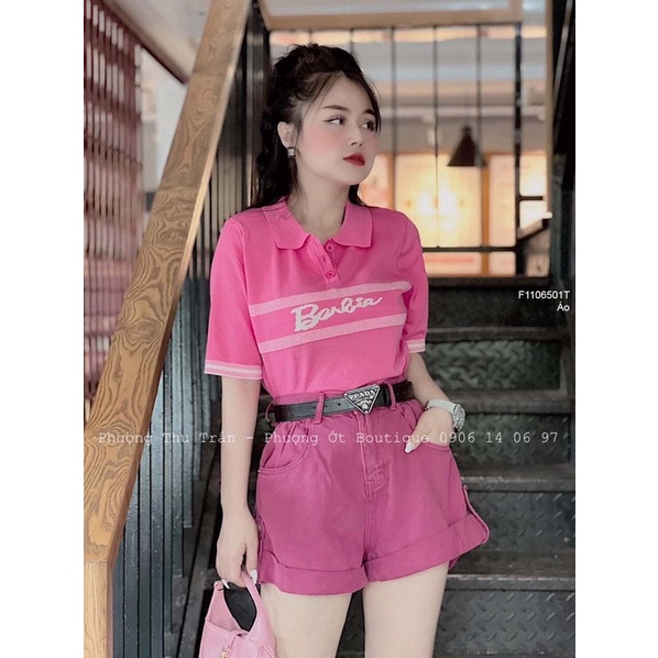 Áo len polo barbie viền cổ bẻ hàng nhập chuẩn