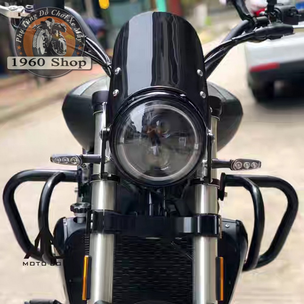 Kính chắn gió fairing nhựa ABS siêu bền đủ tai bắt đi kèm chuyên độ classic Cafe Racer Tracker CG125 SU GN125 CD 67 WIN