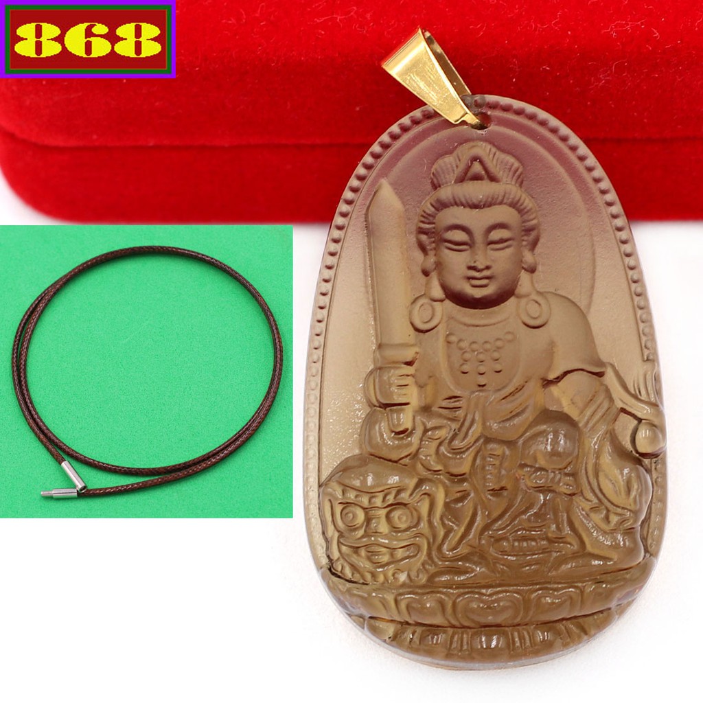 Mặt dây chuyền Phật Văn thù obsidian 3 cm MVOBA3 - Hộ mệnh tuổi Mão - Mặt Size nhỏ