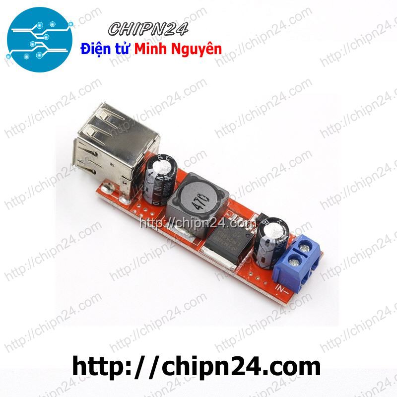 [1 CÁI] (H110) Mạch Nguồn Giảm áp 5V 3A 2 cổng USB (Vin 9V-36V)