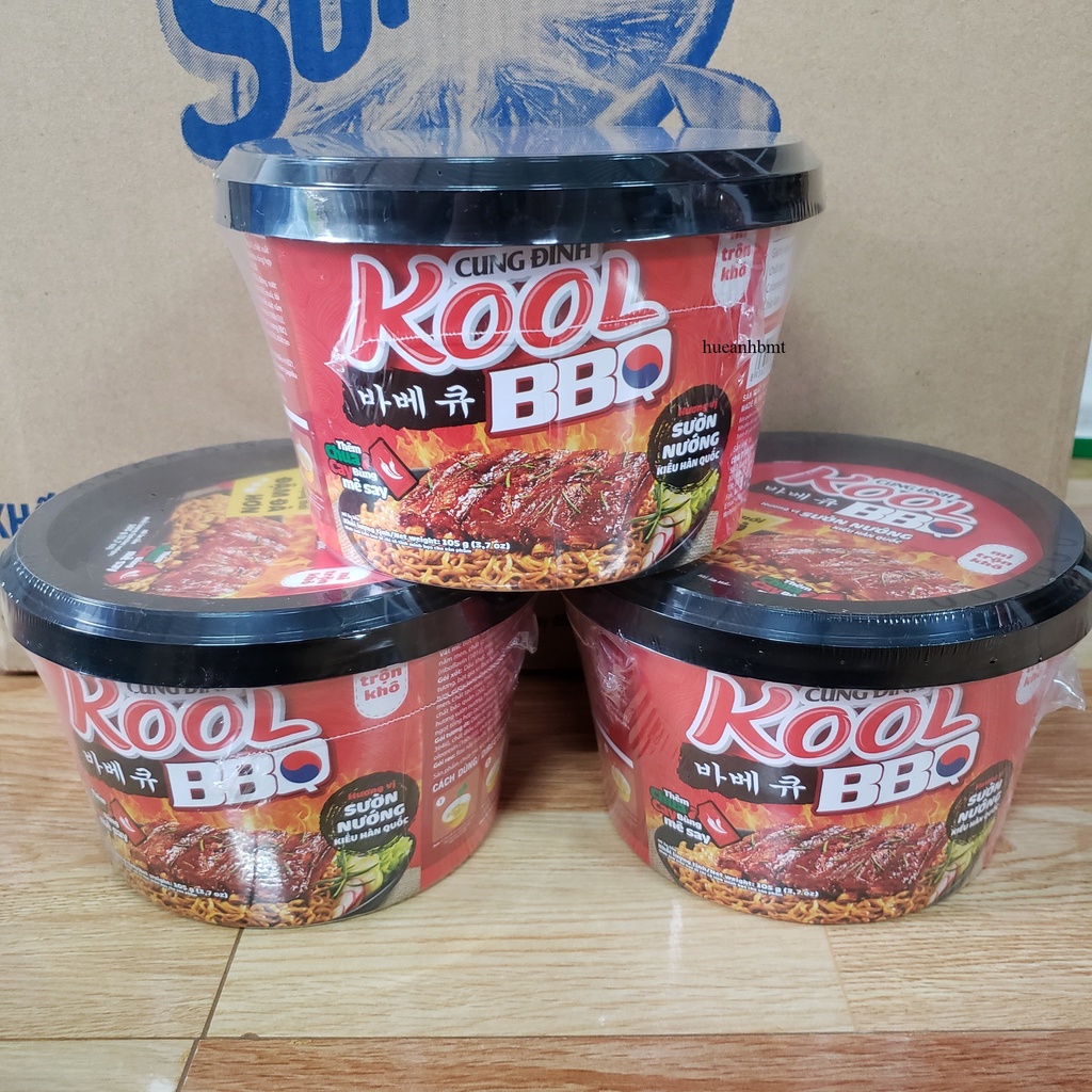 Mì Trộn Khô Cung Đình Kool BBQ - Vị Sườn Nướng Hộp 105g