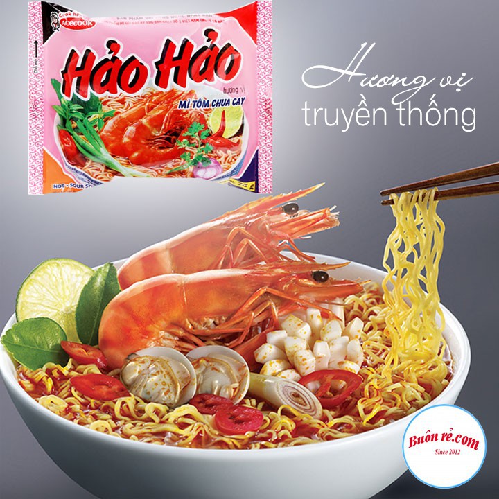 Mì Hảo Hảo ăn liền tôm chua cay thơm ngon (1 gói) – Buôn rẻ 01389
