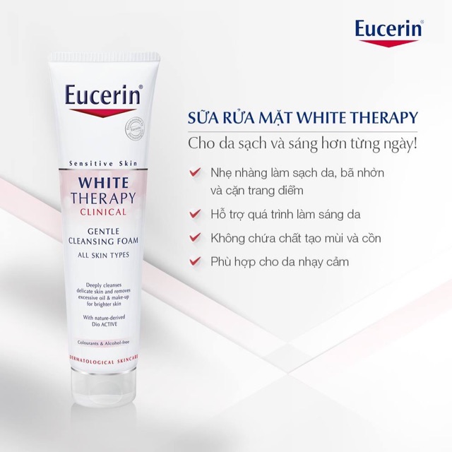 Sữa rửa mặt trắng da Eucerin